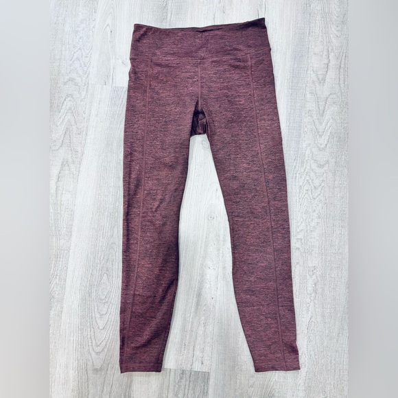 NWOT Shambhala Live In Warmth Fleece Lined High Rise Leggings Burgundy Small - Picture 2 of 8